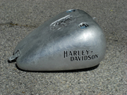 Silver leaf Harley Davidson cruiser tank