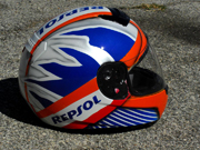 Custom airbrushed Repsol replica motorcycle helmet