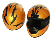 Orange CBR custom airbrushed helmets
