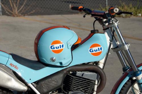 Gulf Oil Custom Painted Trials Bike with matching classic style helmet