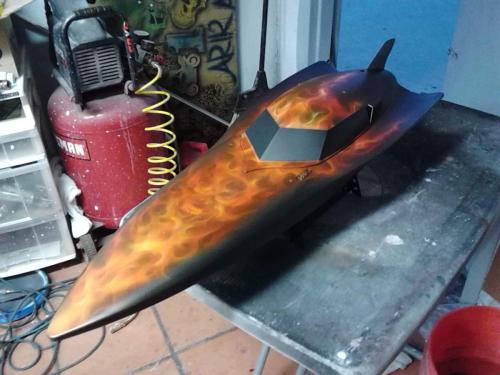 RC Boat with True Fire Flames