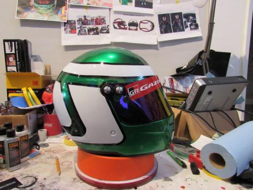 Toyota Racing Helmet for Commercial Shoot- Metallic Green