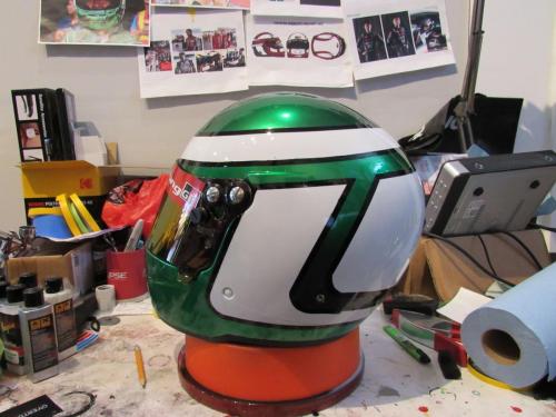 Toyota Racing Helmet for Commercial Shoot- Metallic Green