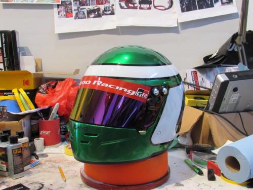 Toyota Racing Helmet for Commercial Shoot- Metallic Green