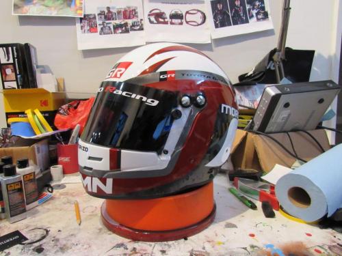 Toyota Racing Helmet for Commercial Shoot- Red. Gazoo Racing GR - Morizo