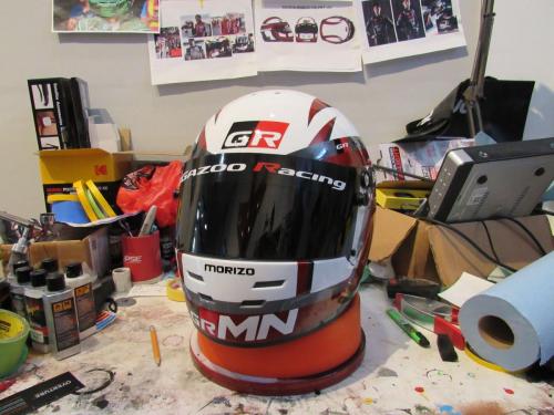 Toyota Racing Helmet for Commercial Shoot- Red. Gazoo Racing GR - Morizo