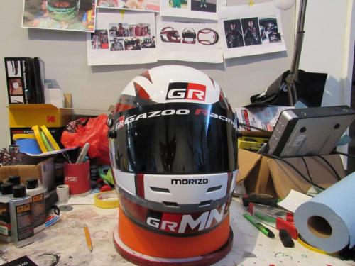 Toyota Racing Helmet for Commercial Shoot- Red. Gazoo Racing GR - Morizo