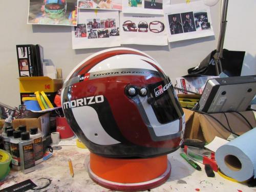 Toyota Racing Helmet for Commercial Shoot- Red. Gazoo Racing GR - Morizo