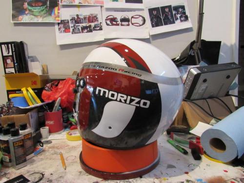 Toyota Racing Helmet for Commercial Shoot- Red. Gazoo Racing GR - Morizo