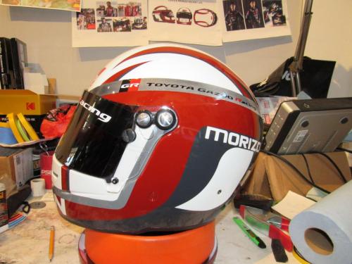 Toyota Racing Helmet for Commercial Shoot- Red. Gazoo Racing GR - Morizo