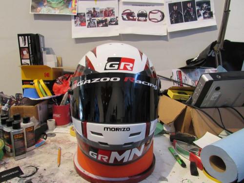 Toyota Racing Helmet for Commercial Shoot- Red. Gazoo Racing GR - Morizo