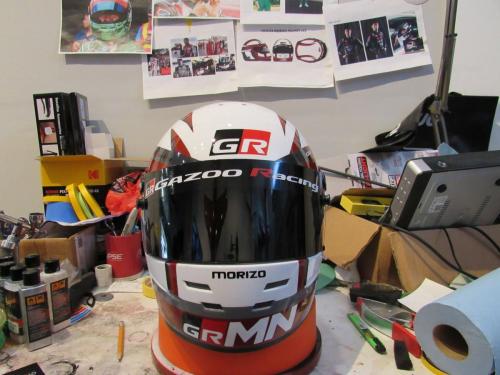 Toyota Racing Helmet for Commercial Shoot- Red. Gazoo Racing GR - Morizo