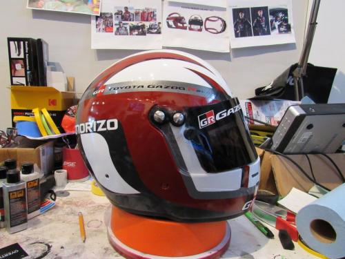 Toyota Racing Helmet for Commercial Shoot- Red. Gazoo Racing GR - Morizo