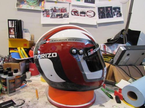 Toyota Racing Helmet for Commercial Shoot- Red. Gazoo Racing GR - Morizo