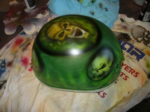 Green Scull Helmet