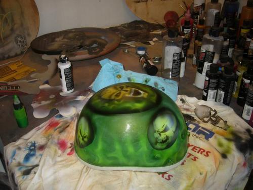 Green Scull Helmet