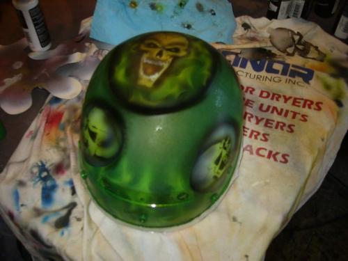 Green Scull Helmet