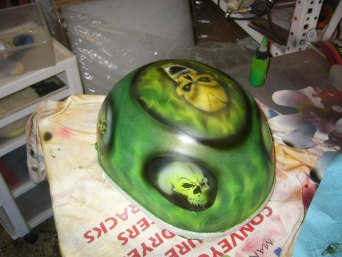 Green Scull Helmet